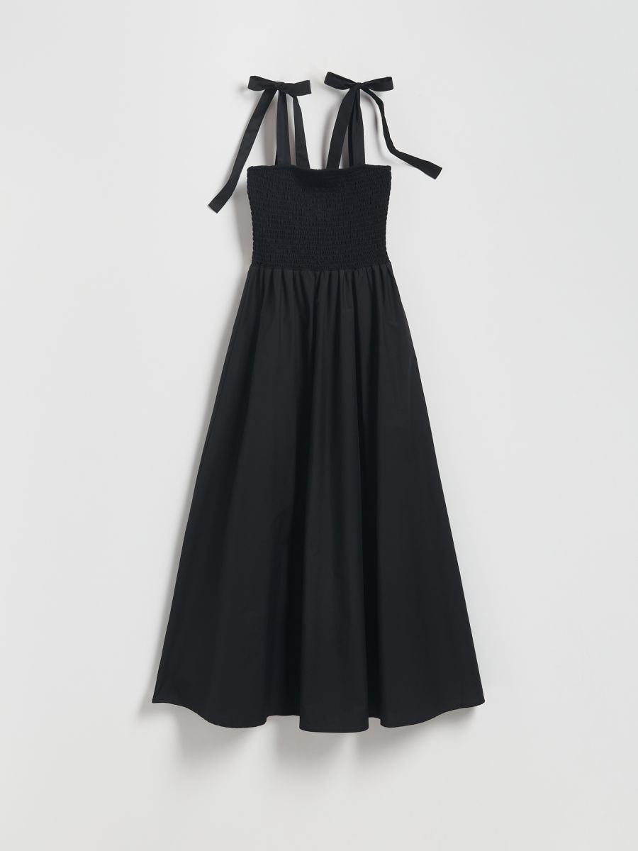 Abito midi con lacci - nero - RESERVED - 7