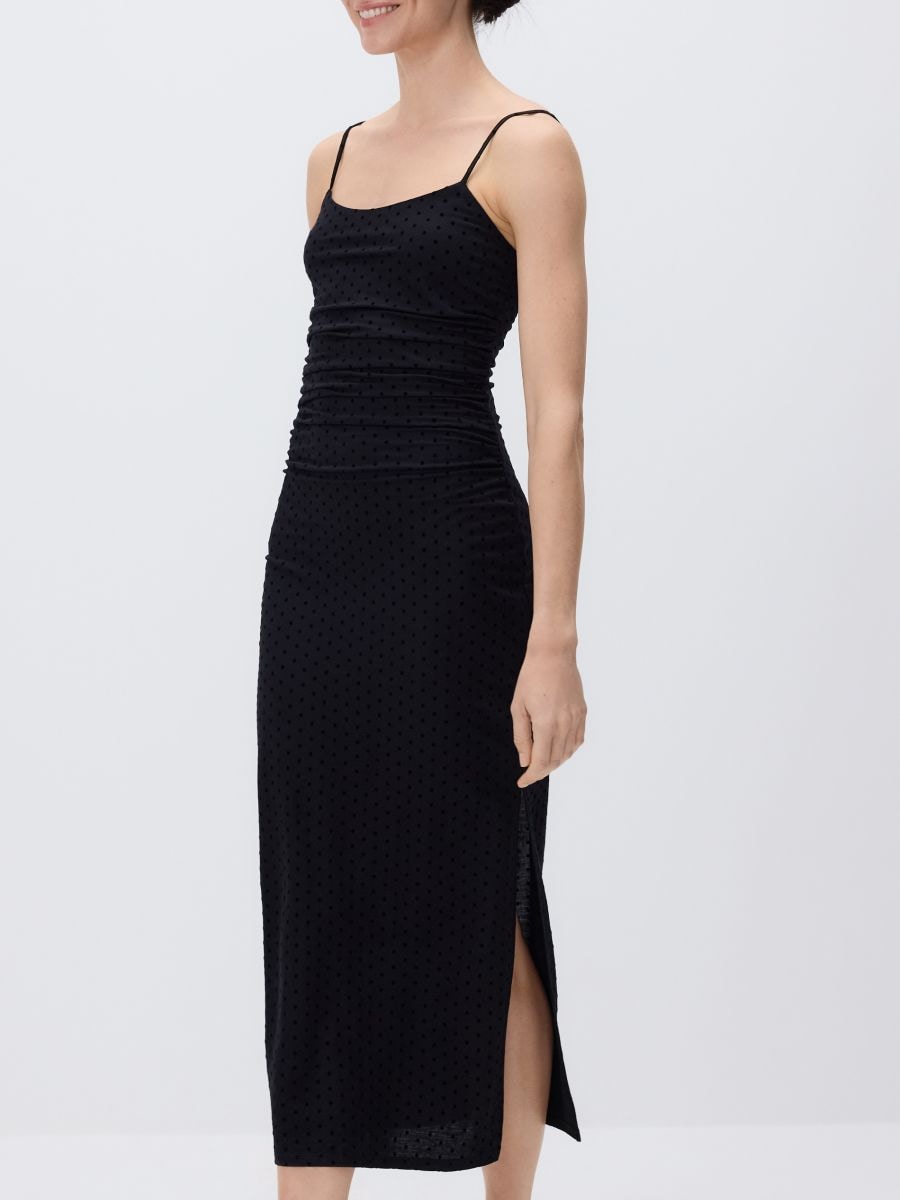 Nabrana maxi haljina - crno - RESERVED - 2