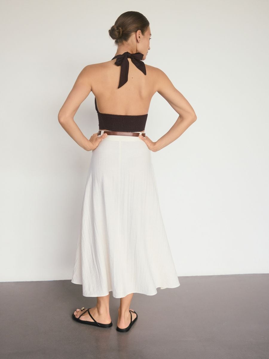 Linen blend midi skirt - other - RESERVED - 3