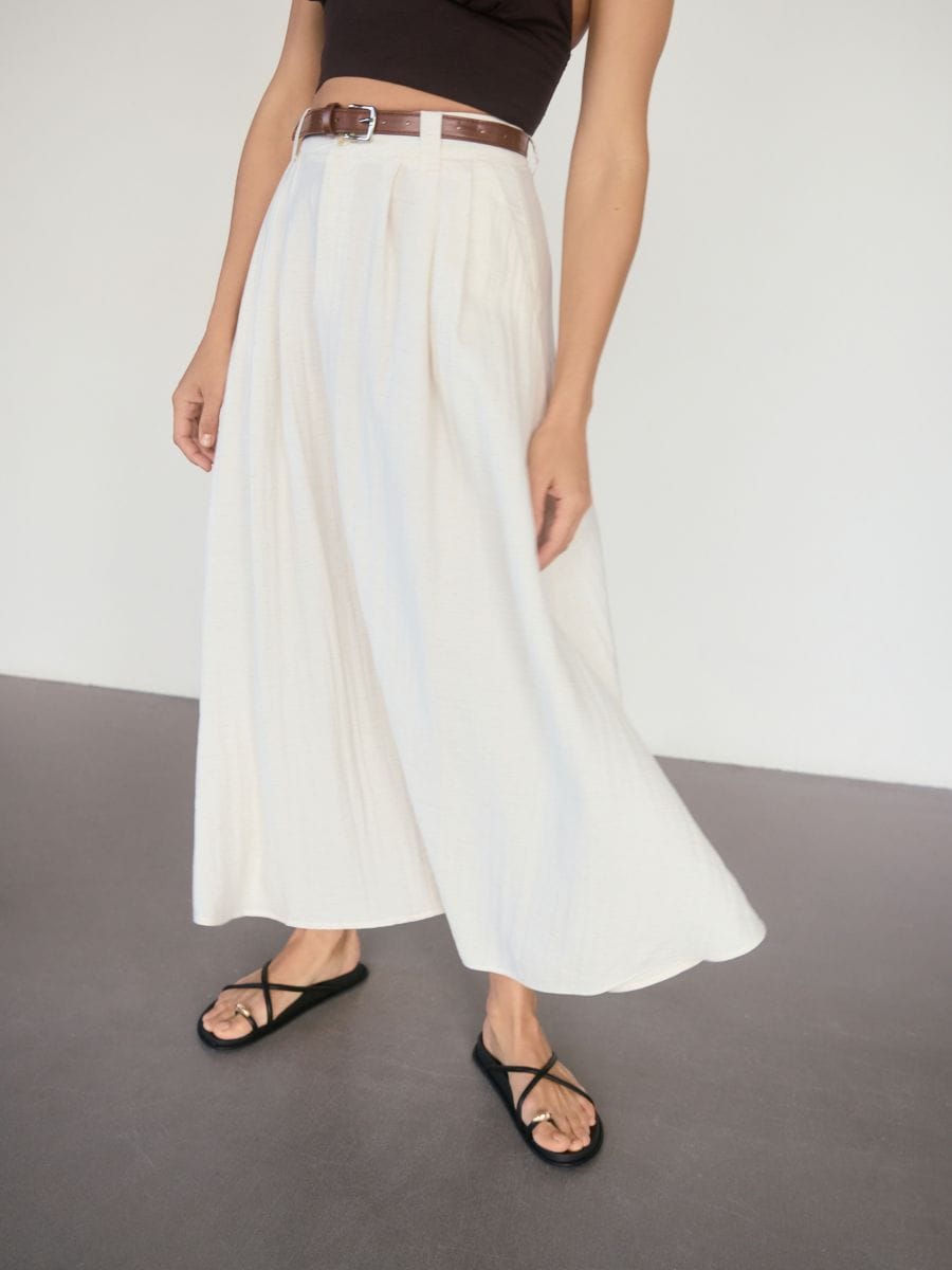 Linen blend midi skirt - other - RESERVED - 2