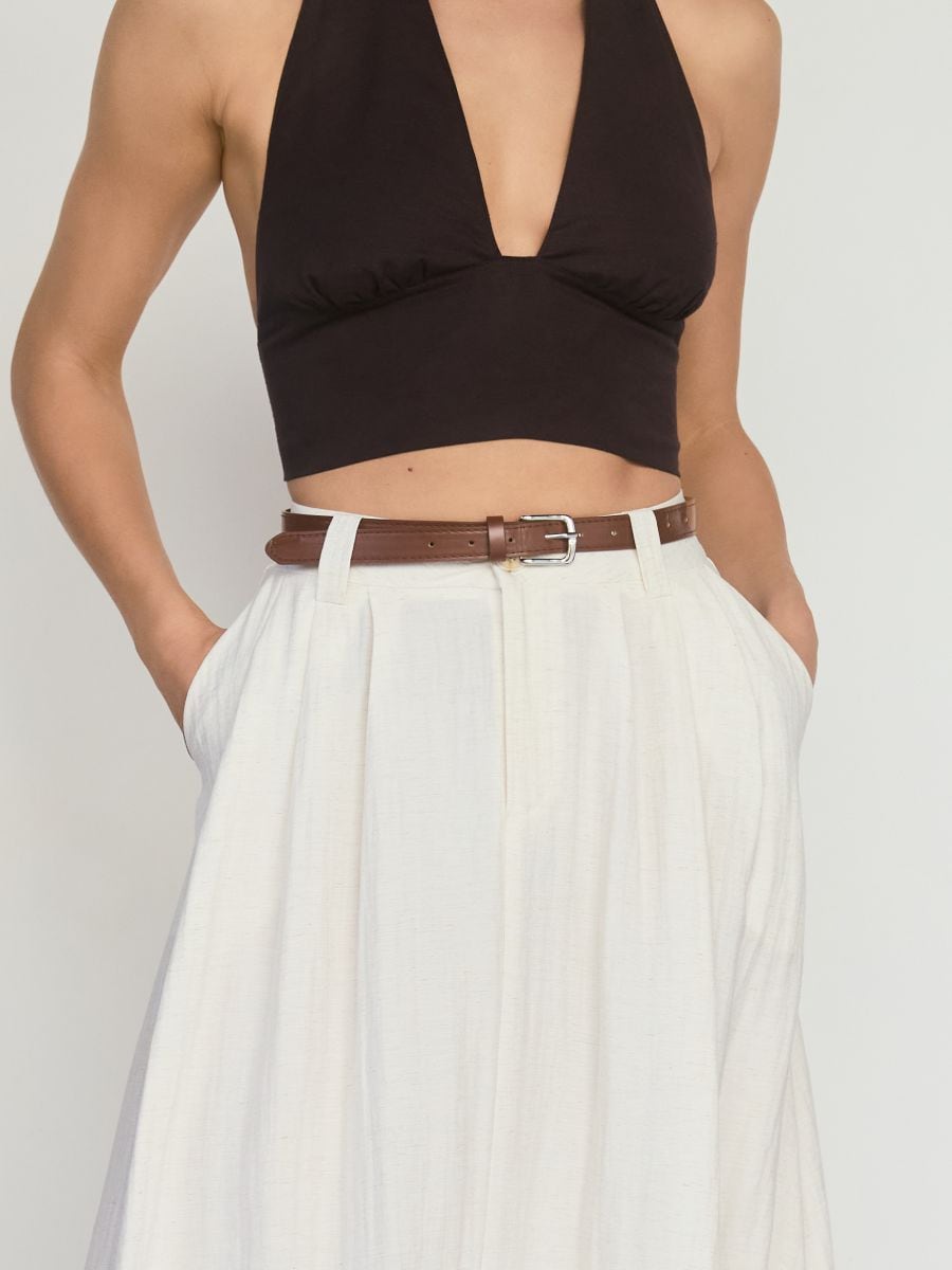 Linen blend midi skirt - other - RESERVED - 4