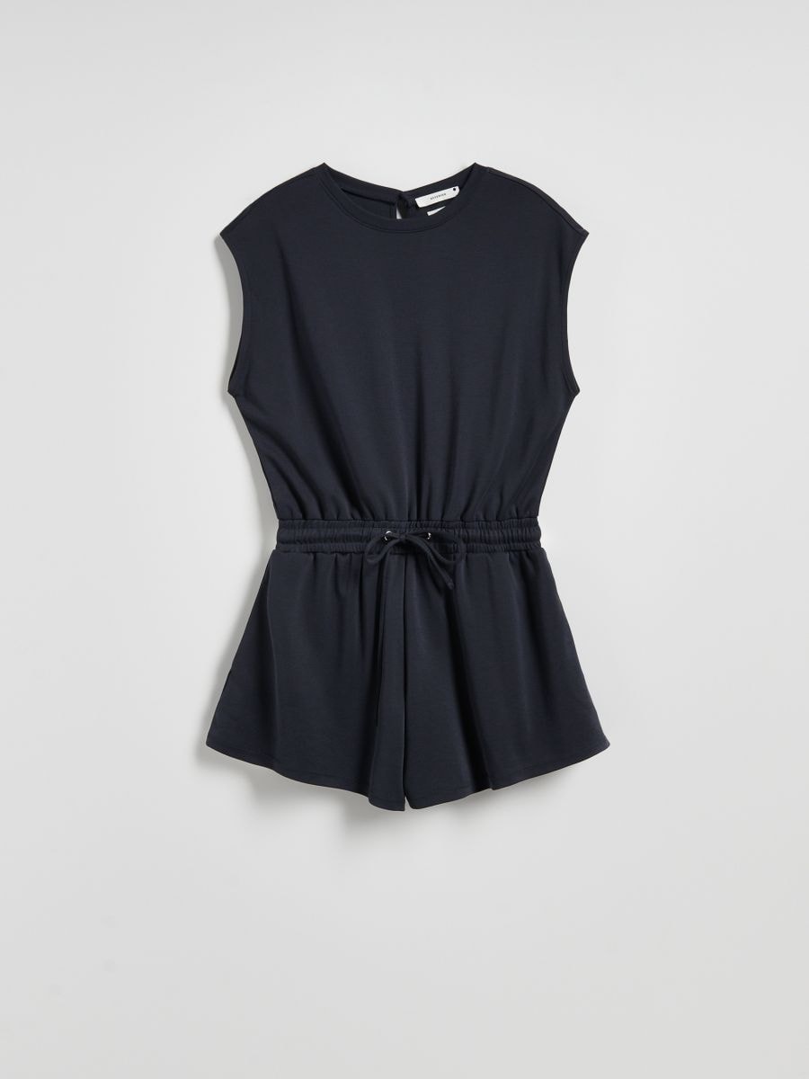 Short jumpsuit with modal - navy - RESERVED
