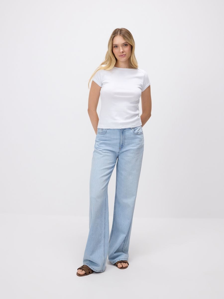 T-shirt i bomuld - hvid - RESERVED