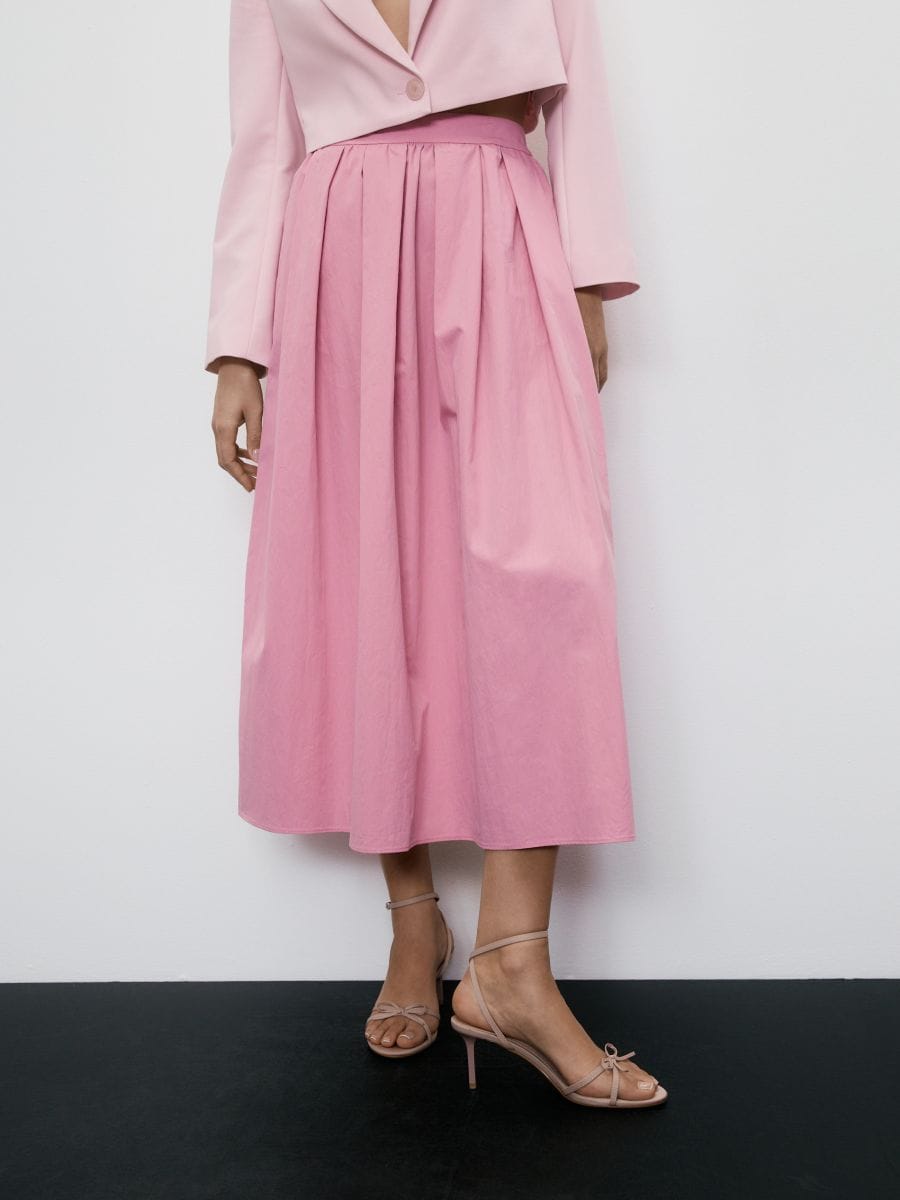 Gonna midi in cotone - rosa - RESERVED - 3