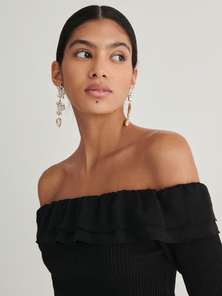 Top with frills - black - RESERVED - 3