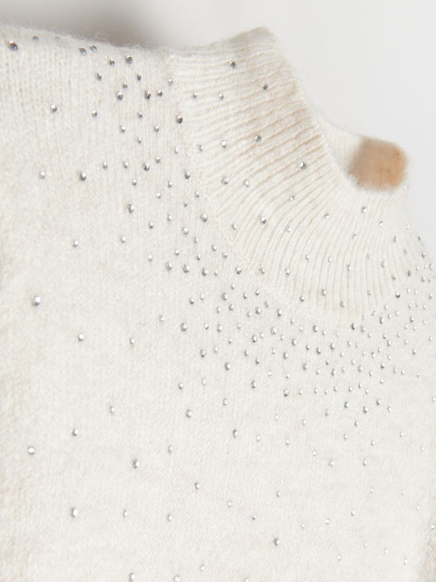Jumper with rhinestone detailing - nude - RESERVED - 5
