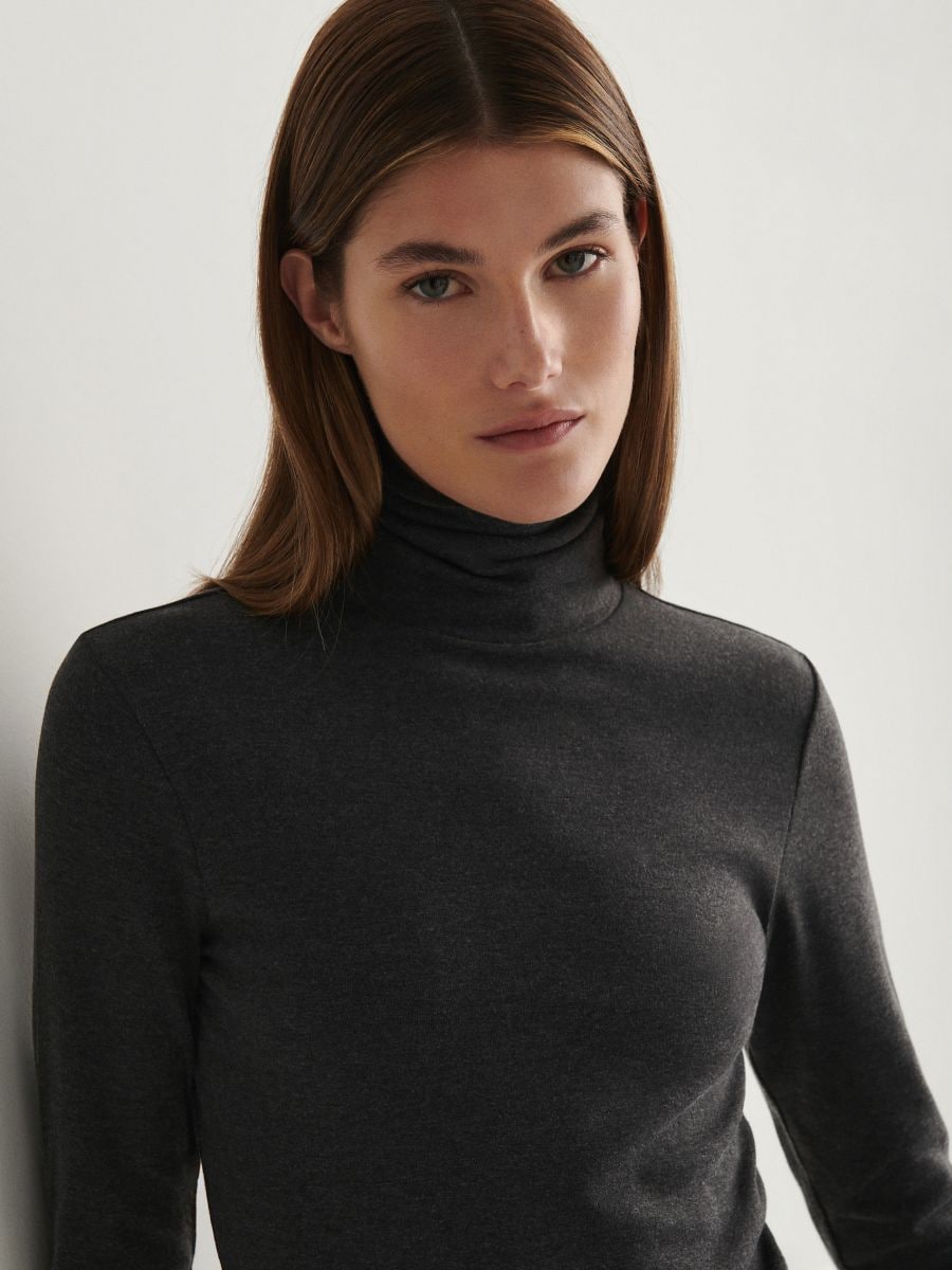 Turtleneck top - light grey - RESERVED - 3