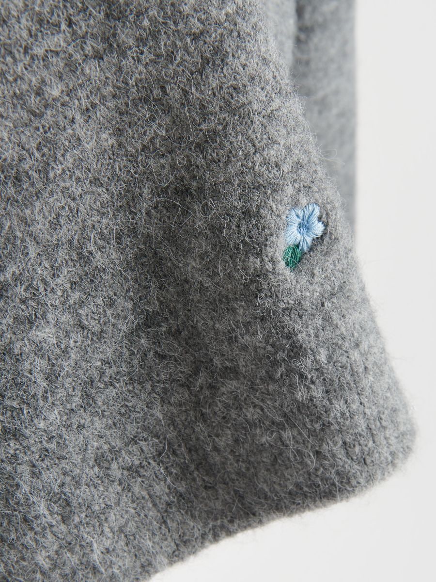 Pull avec fleurs brodées - Gris clair - RESERVED - 6