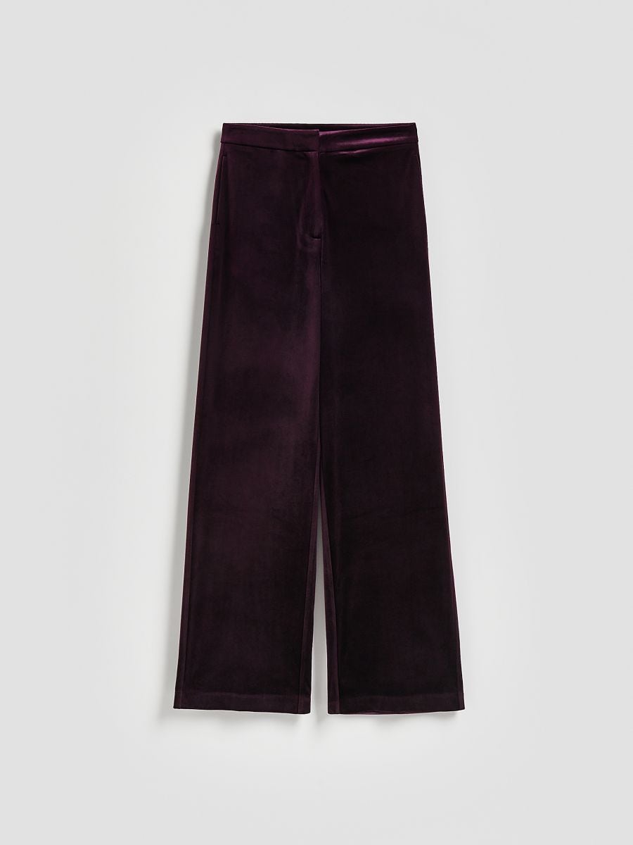 Velours-Hose - dunkelviolett - RESERVED