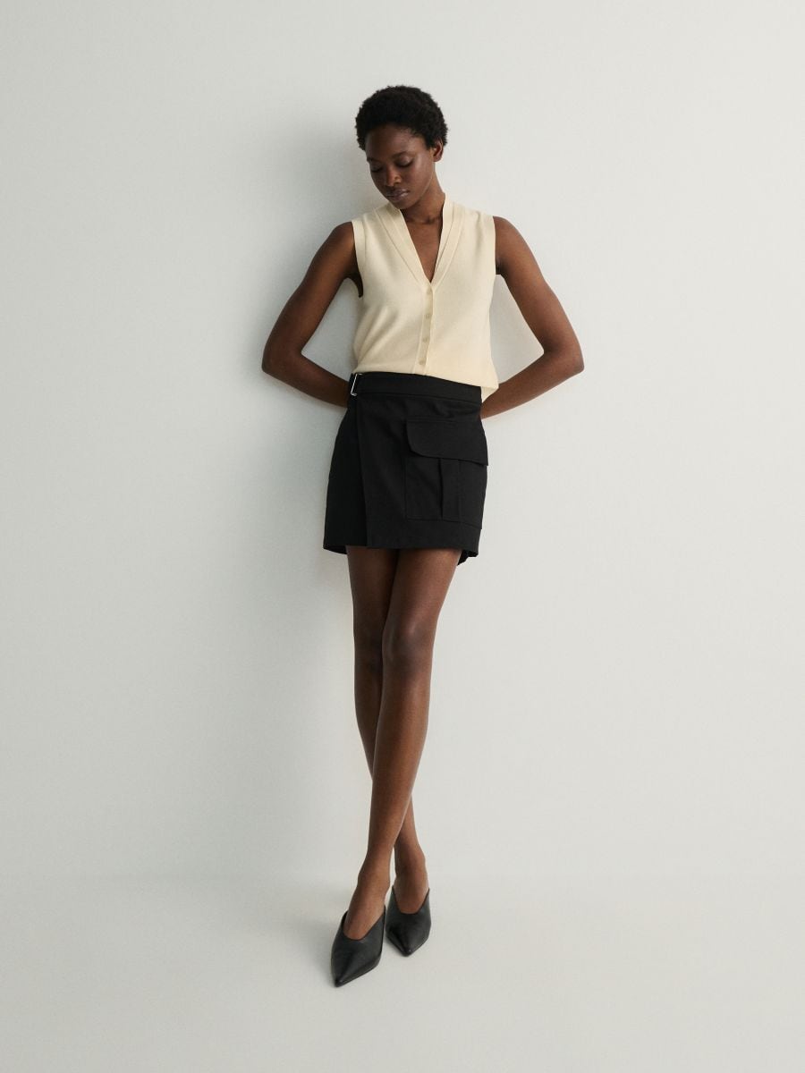 Skort with belt - black - RESERVED - 3