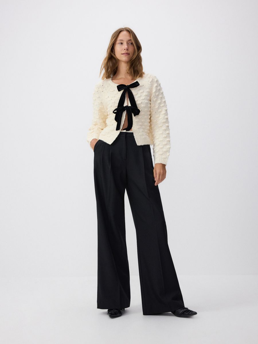 Trousers with contrast insert - black - RESERVED - 3