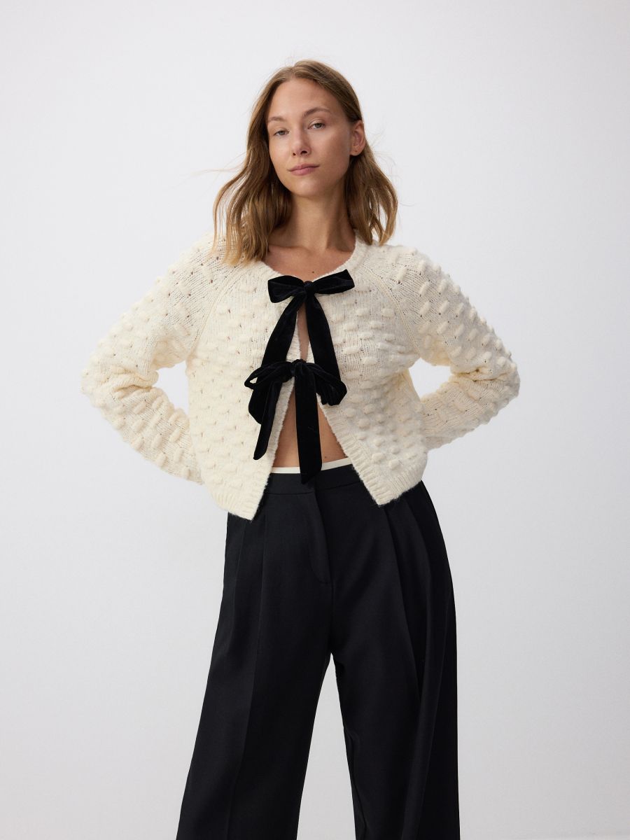 Trousers with contrast insert - black - RESERVED - 4