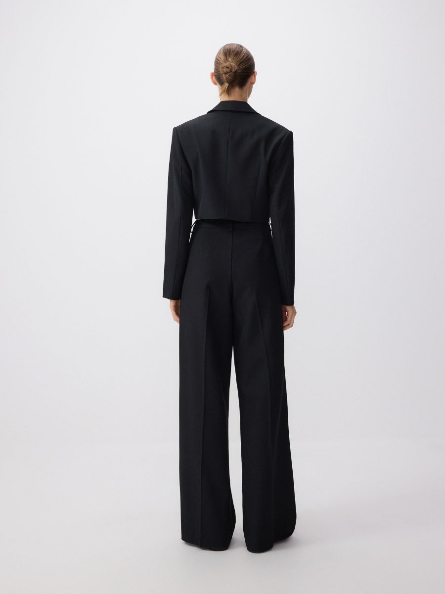 Trousers with contrast insert - black - RESERVED - 4