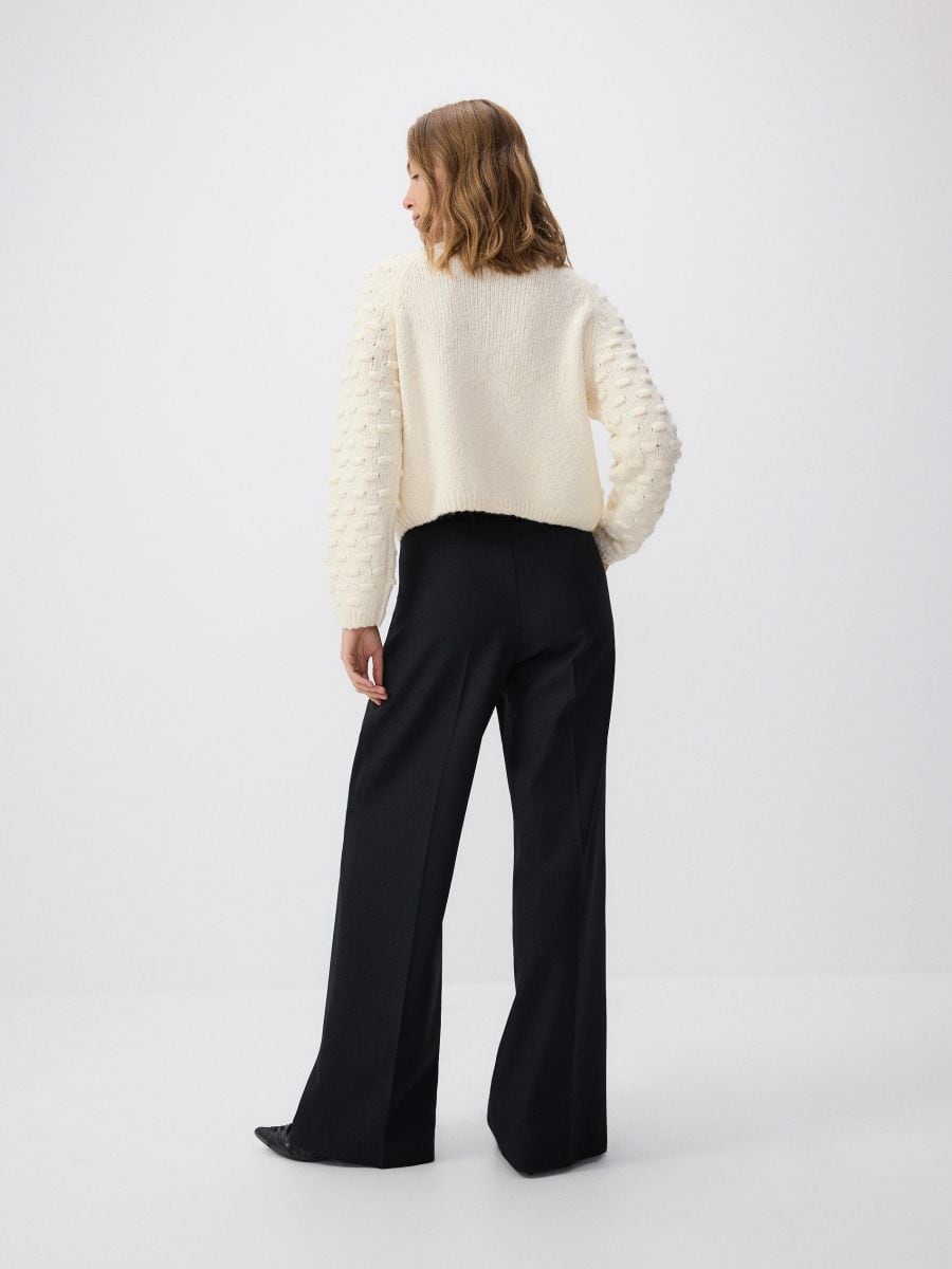 Trousers with contrast insert - black - RESERVED - 5