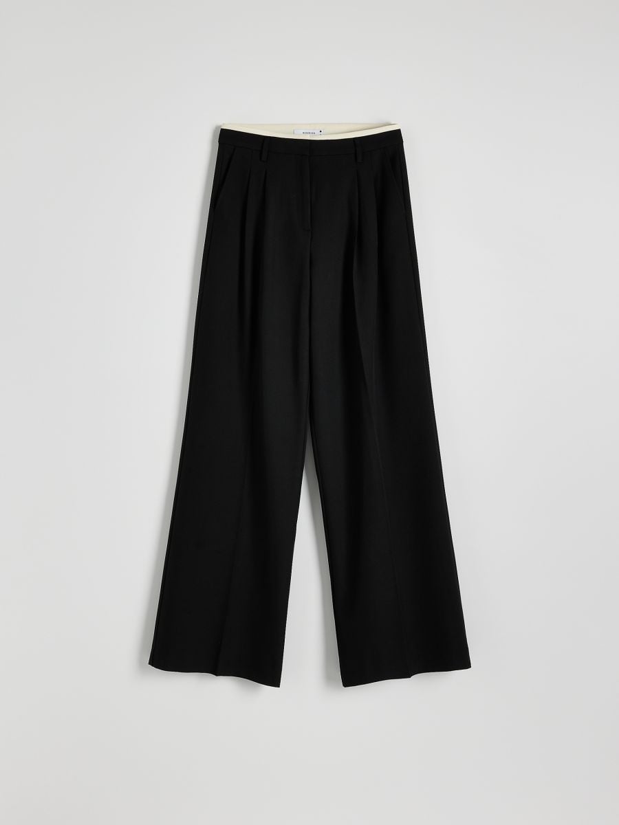 Trousers with contrast insert - black - RESERVED - 5