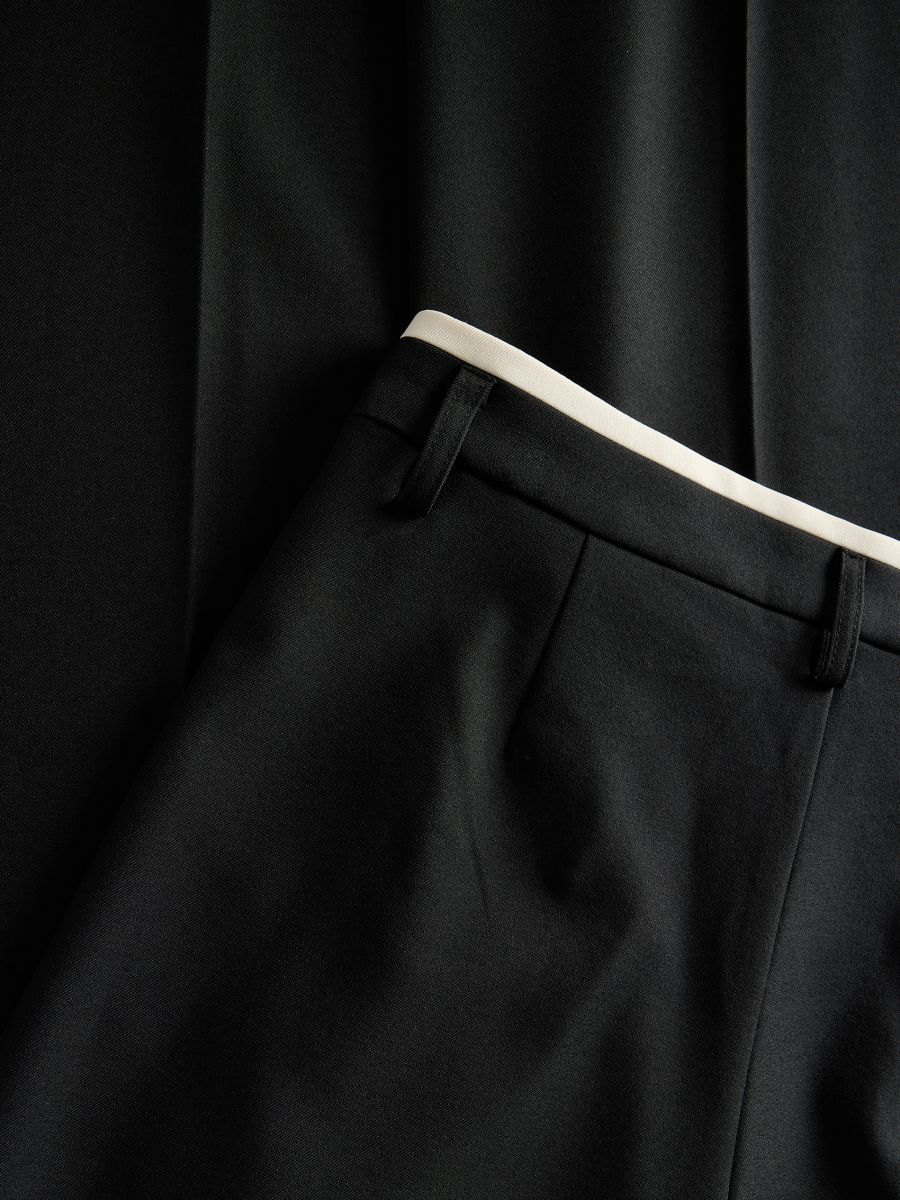 Trousers with contrast insert - black - RESERVED - 7