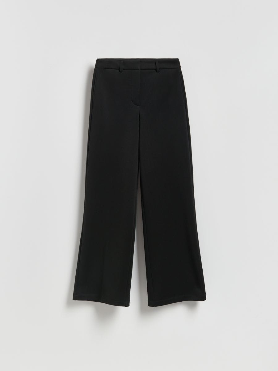 Loose trousers with viscose - black - RESERVED