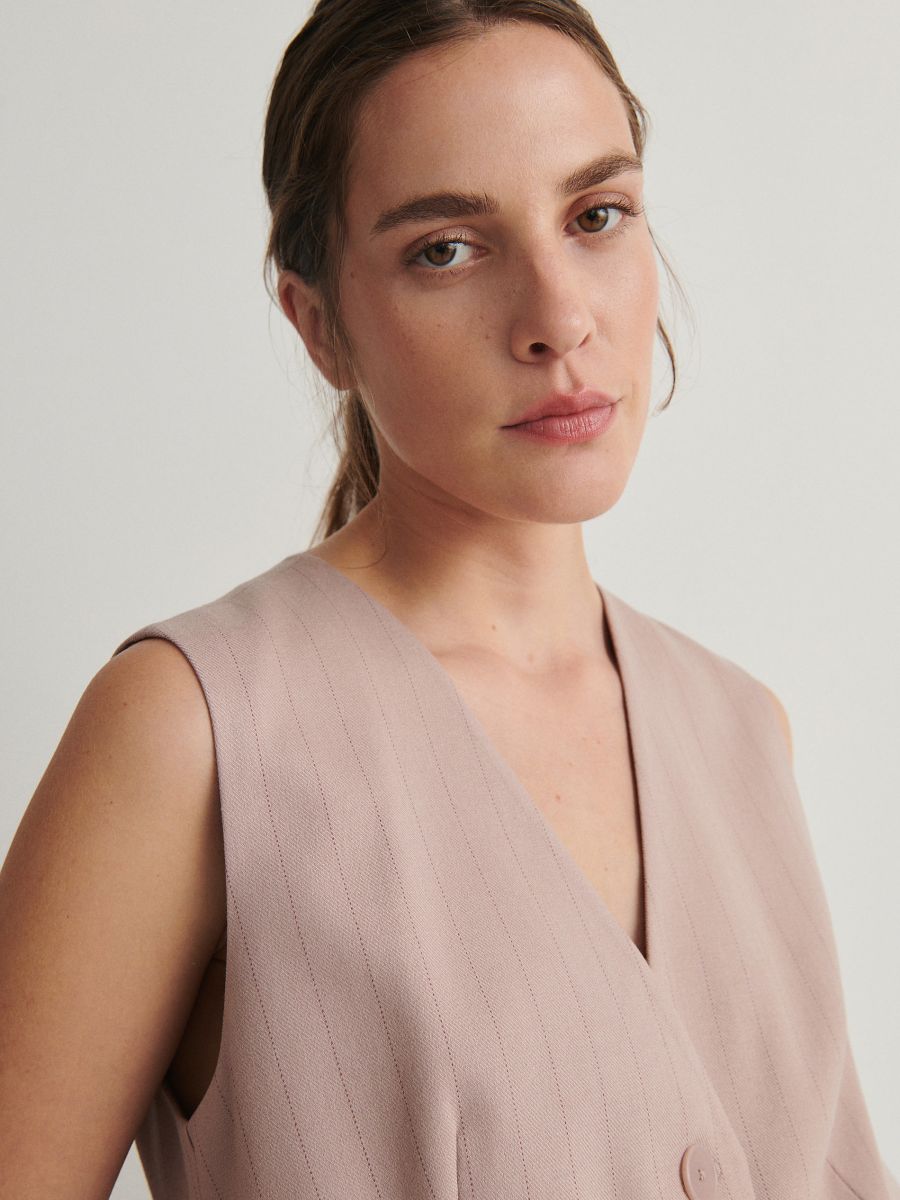 Stripe vest - dusty rose - RESERVED - 3