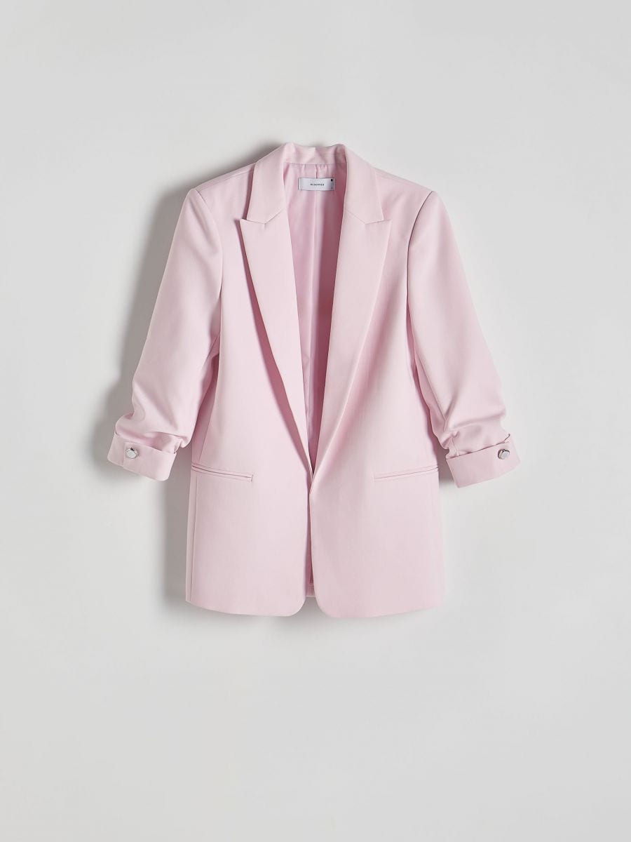 Blazer with viscose blend - pastel pink - RESERVED - 4