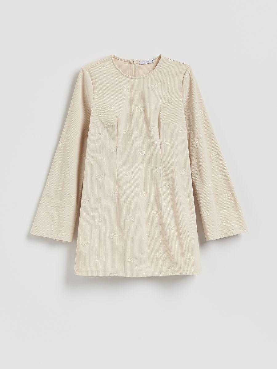 Mini dress - beige - RESERVED