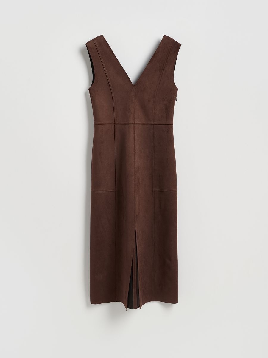 Kleid aus Wildlederimitat - braun - RESERVED