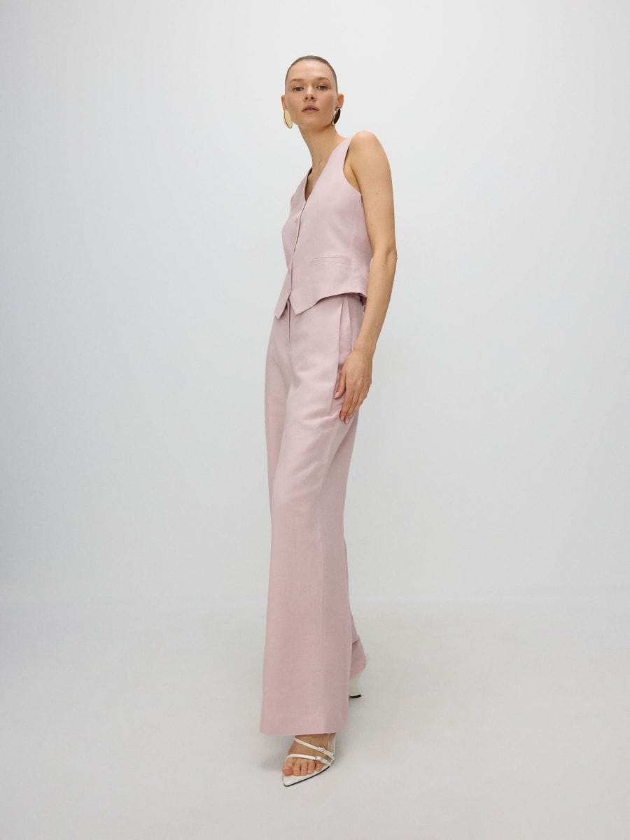 Linen rich vest with viscose blend - dusty rose - RESERVED - 2