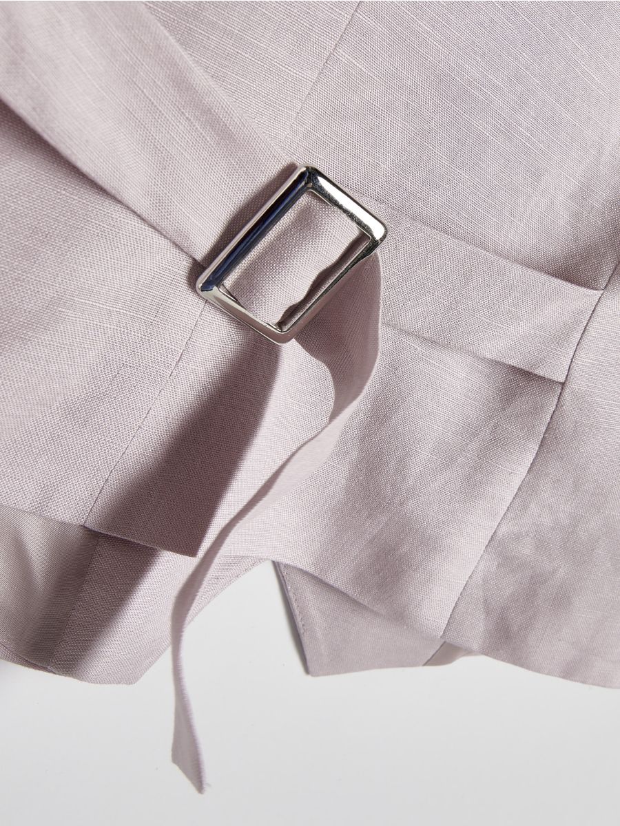 Linen rich vest with viscose blend - dusty rose - RESERVED - 7