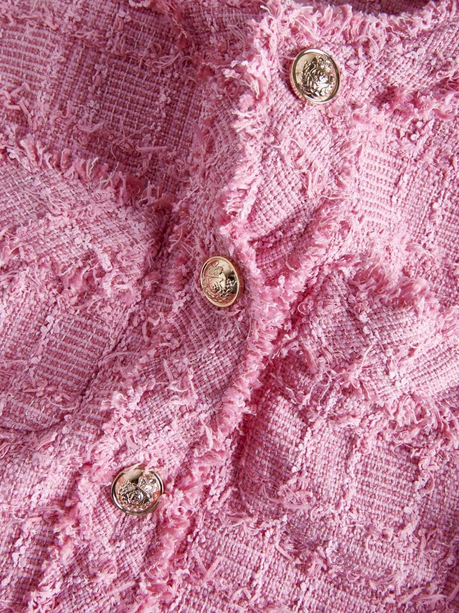 Cropped tweed vest Color pink - RESERVED - XV595-30X
