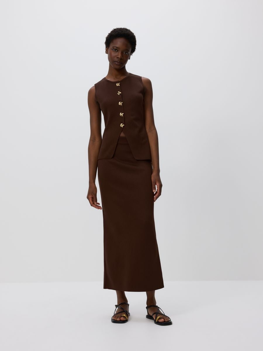 LADIES` VEST - dark brown - RESERVED - 4