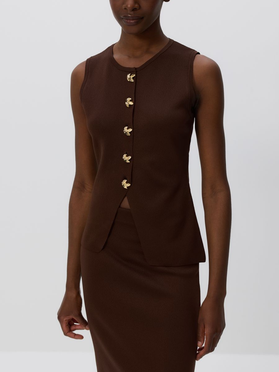 LADIES` VEST - dark brown - RESERVED - 6