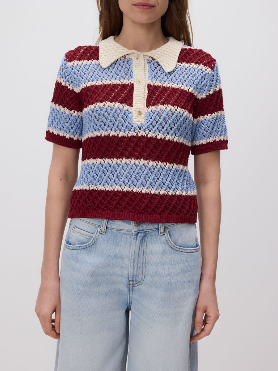 Oberteil im Polo-Stil aus Jersey - bunt - RESERVED