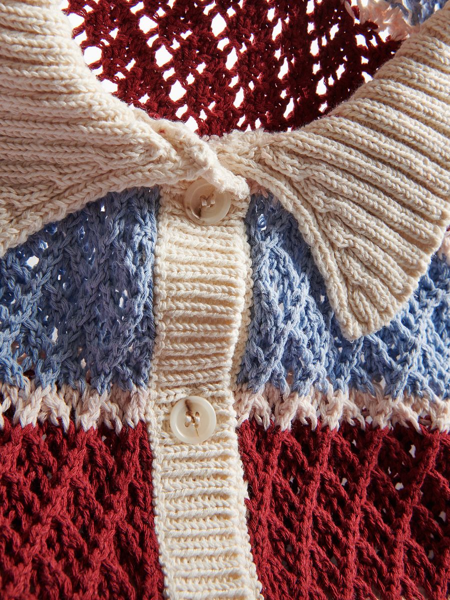 Tricot top in polostijl - meerkleurig - RESERVED - 7