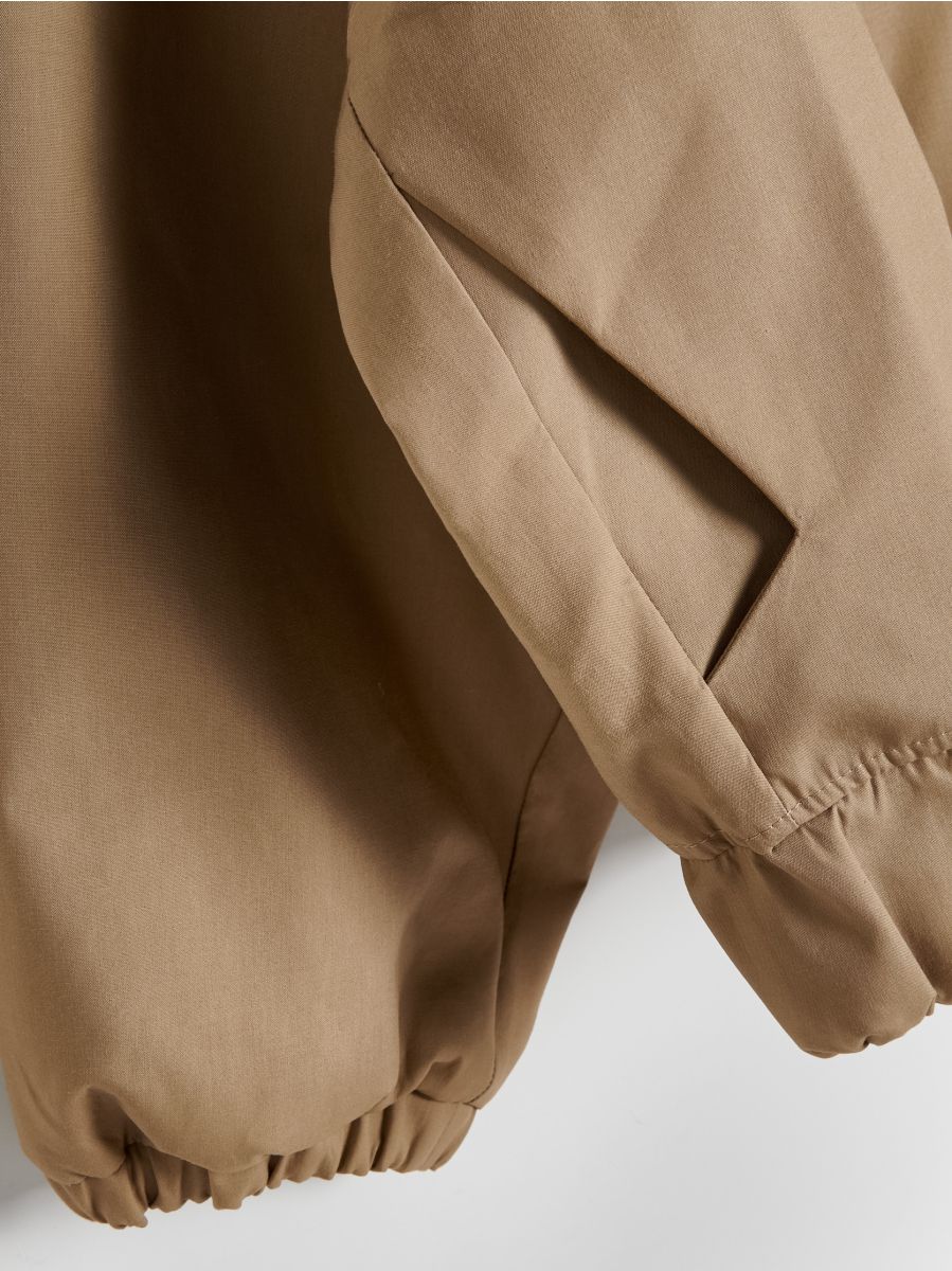 Oversized jacket with collar COLOUR beige - RESERVED - XV664-80X