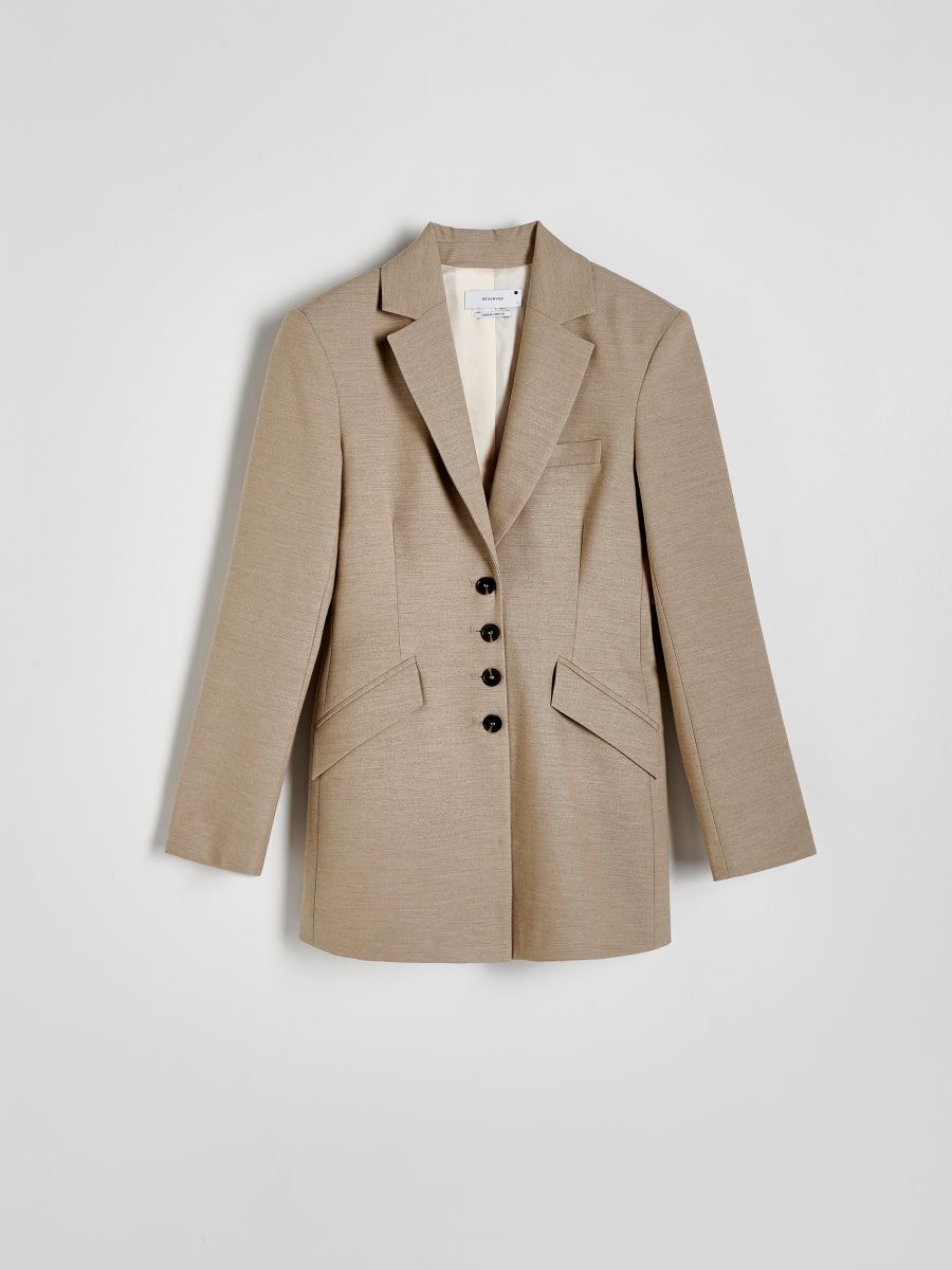 Blazer with stitches - beige - RESERVED - 5