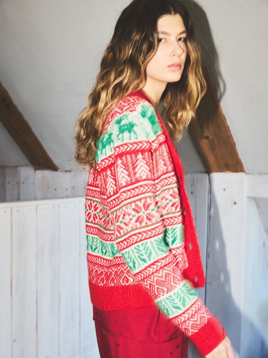 Cardigan with Christmas motif - multicolor - RESERVED - 3