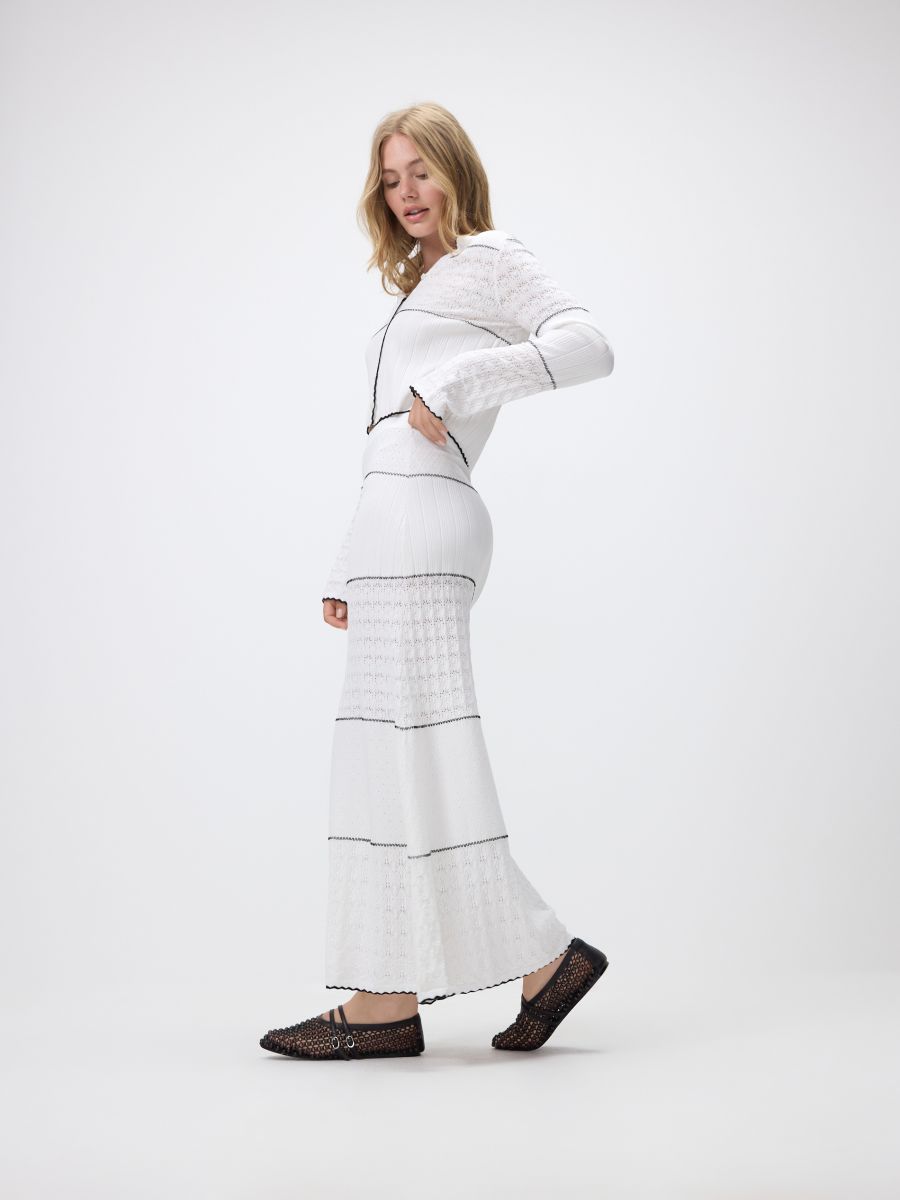 Maxi jersey skirt - nude - RESERVED