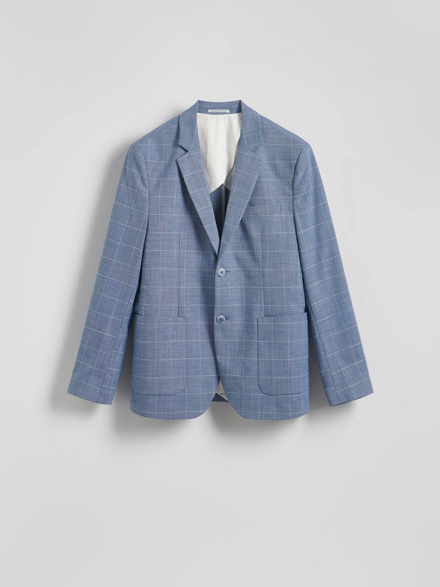 Kostkovaný blejzr slim fit - indigová - RESERVED - 6