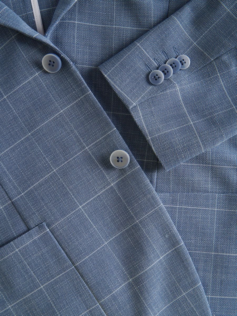 Kostkovaný blejzr slim fit - indigová - RESERVED - 7