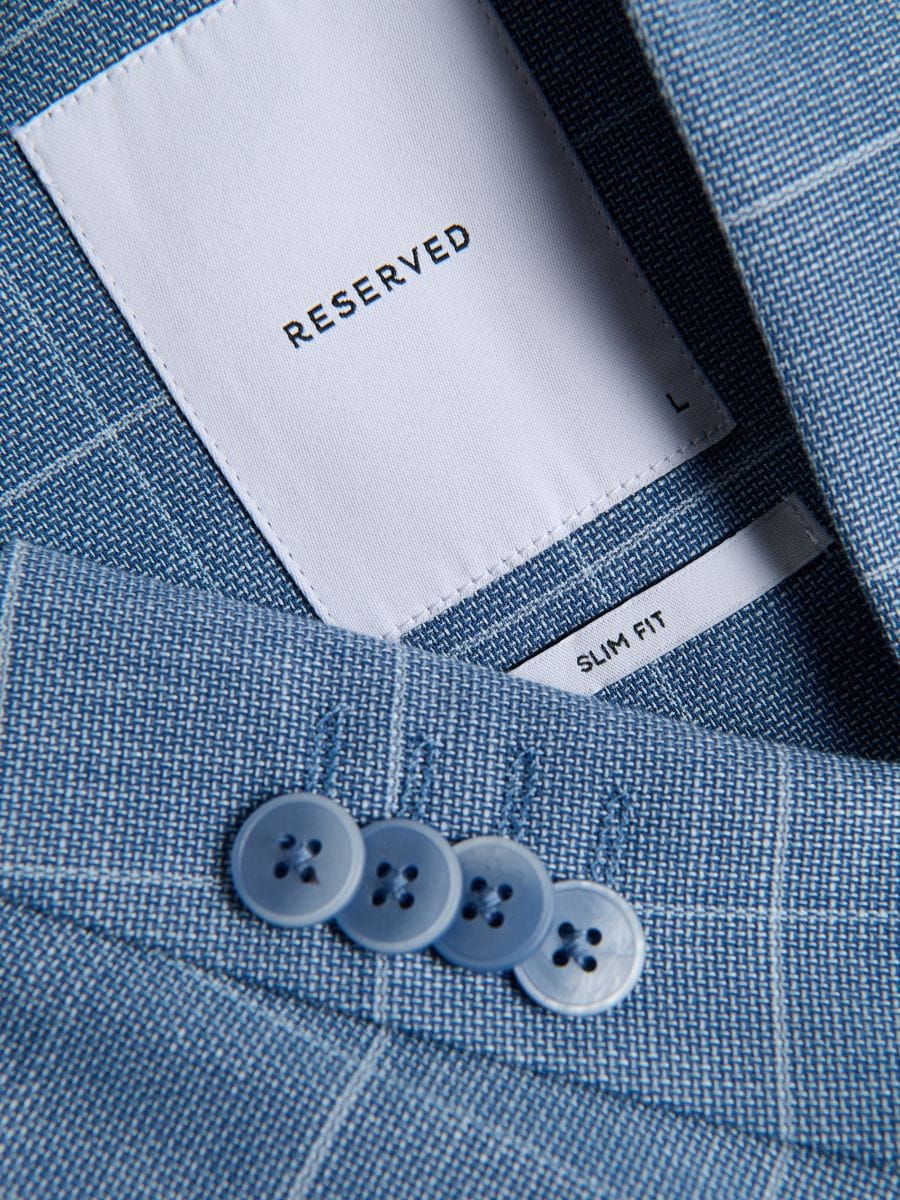 Kostkovaný blejzr slim fit - indigová - RESERVED - 8