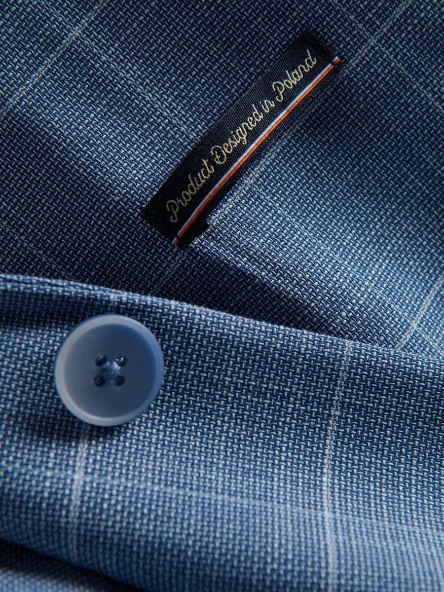 Kostkovaný blejzr slim fit - indigová - RESERVED - 9