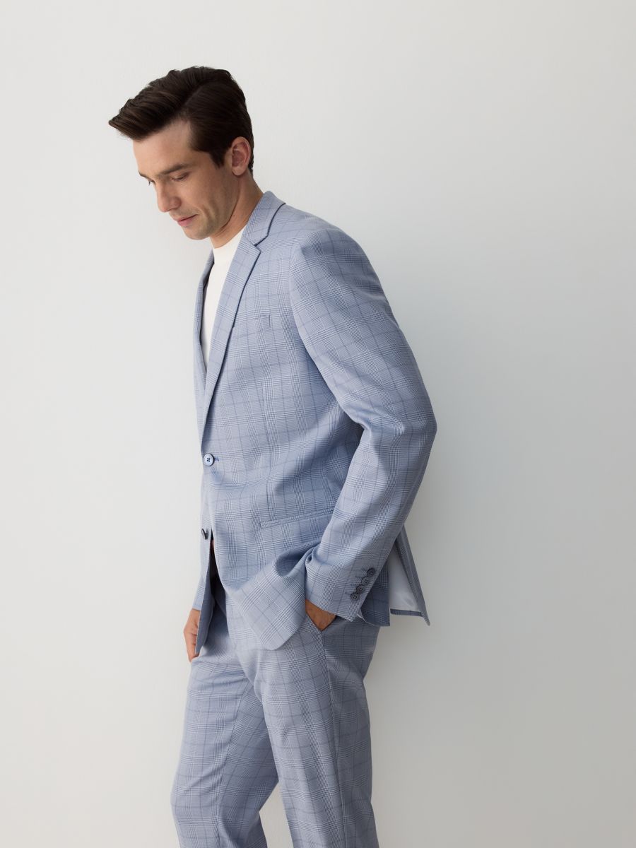 Ternet blazer i slim fit - blå - RESERVED - 3
