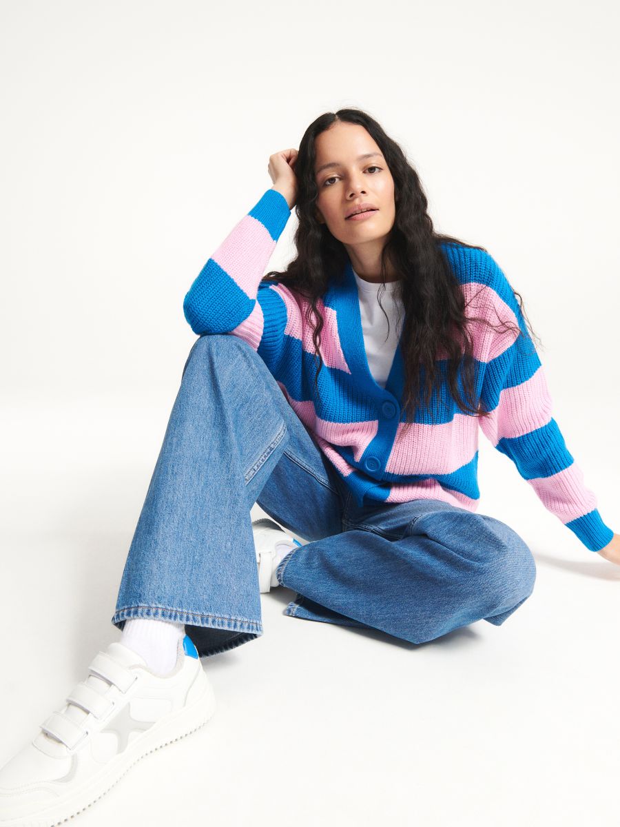 Stripe cardigan - pink - RESERVED - 2