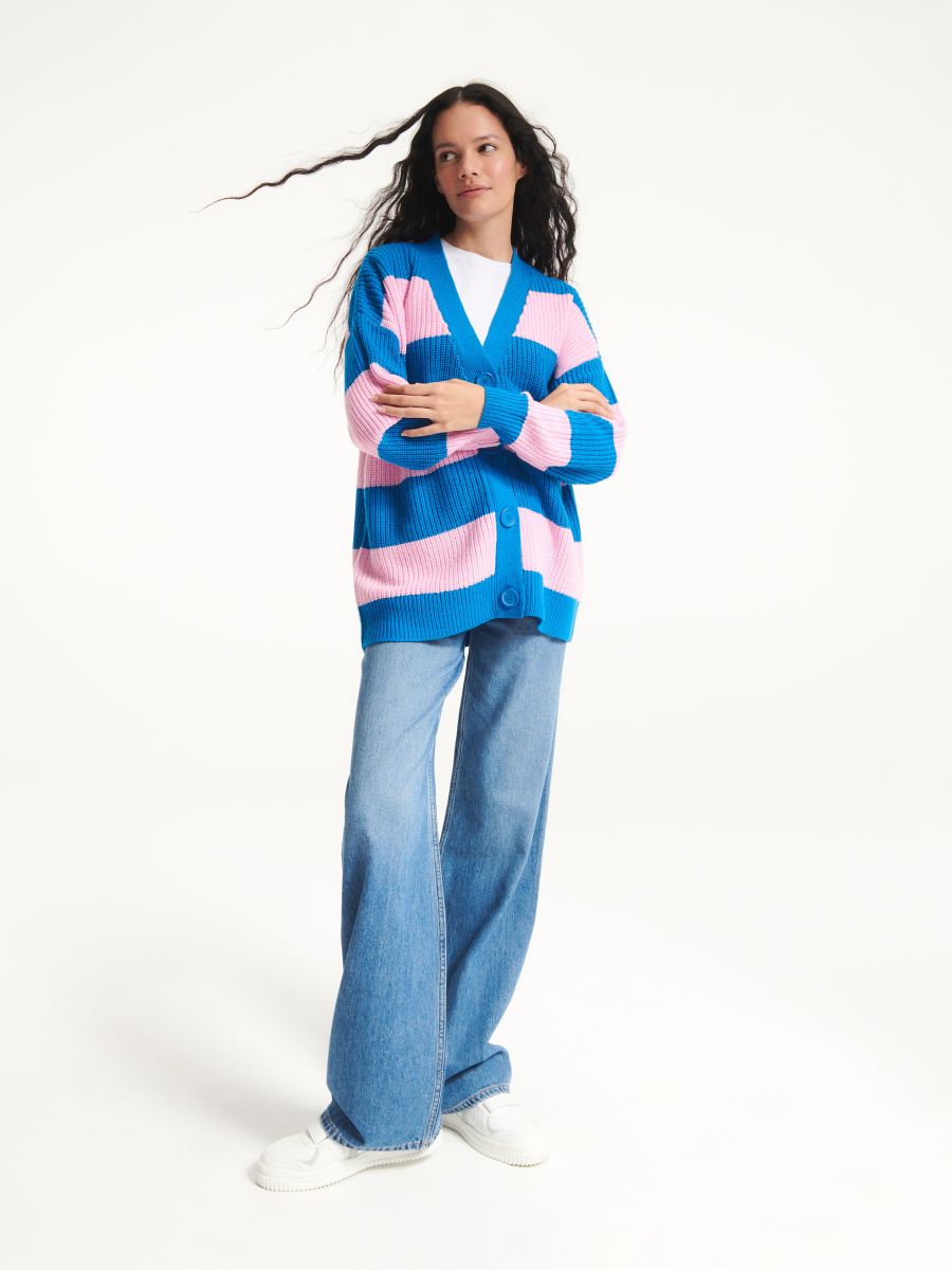 Stripe cardigan - pink - RESERVED - 3
