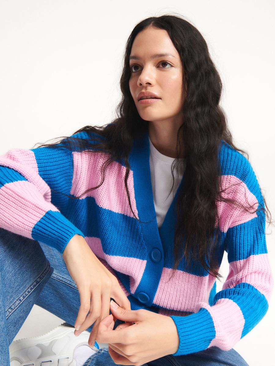 Stripe cardigan - pink - RESERVED - 4