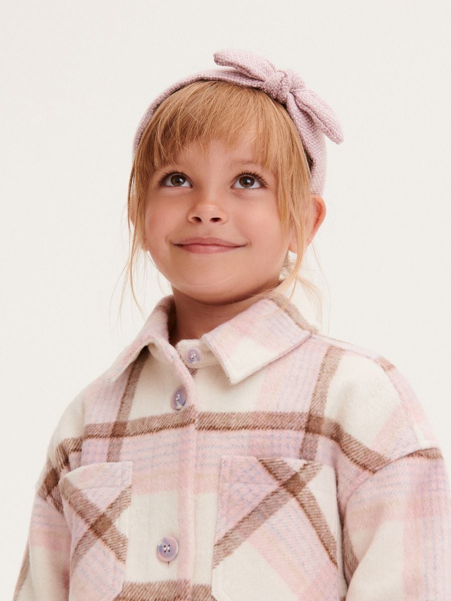 Dogtooth pattern shacket - dusty rose - RESERVED - 5