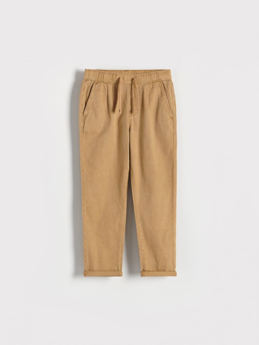 Trousers with wash effect - beige - RESERVED - 2