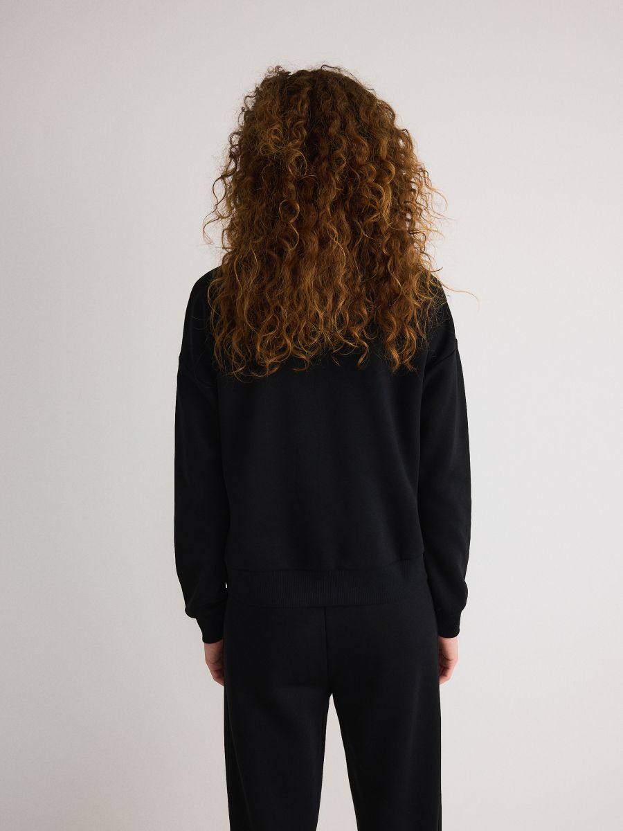 Regular cotton sweatshirt - black - RESERVED - 4