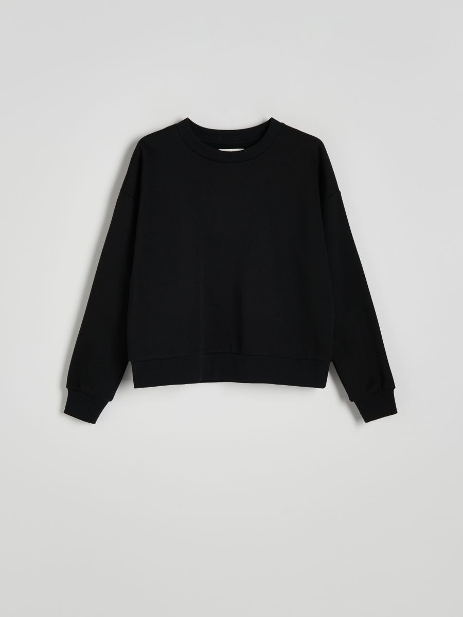 Regular cotton sweatshirt - black - RESERVED - 5