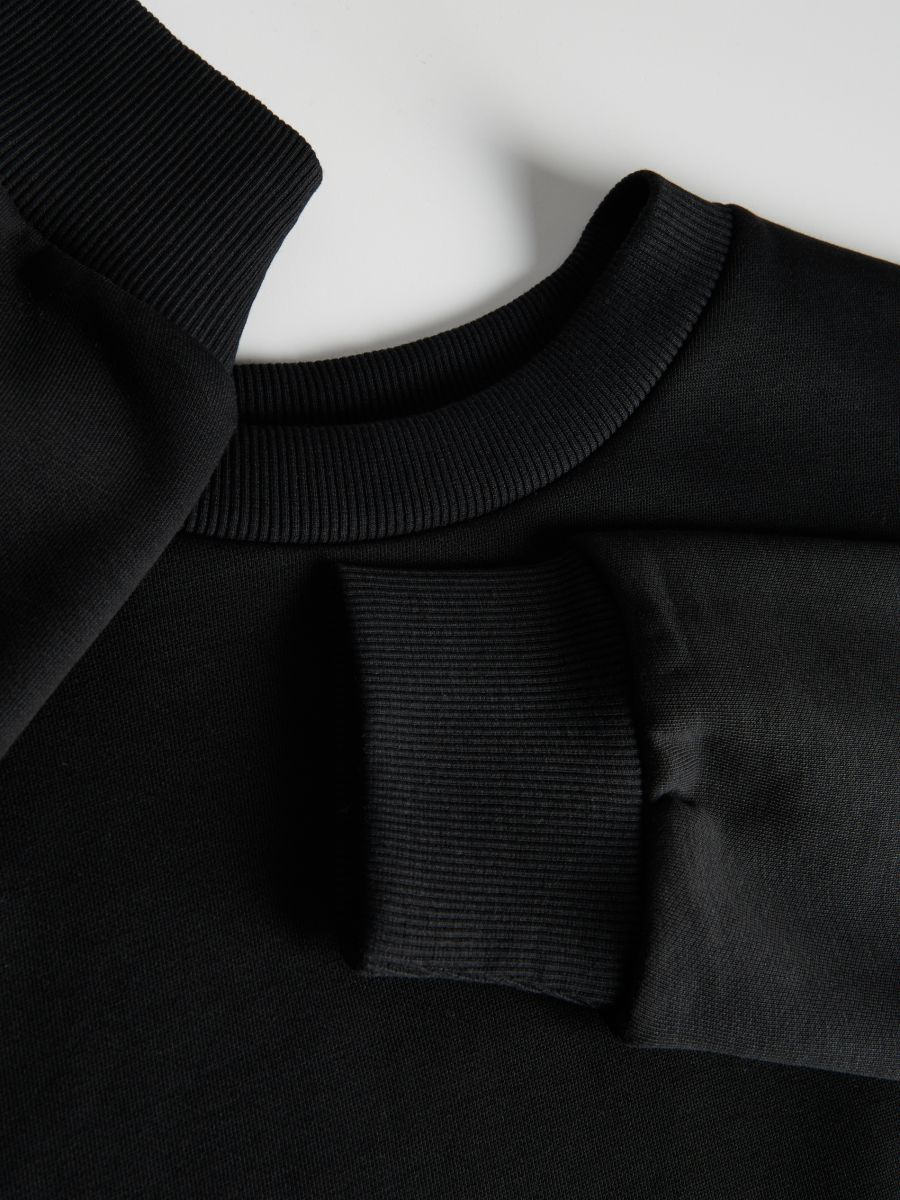 Regular cotton sweatshirt - black - RESERVED - 6