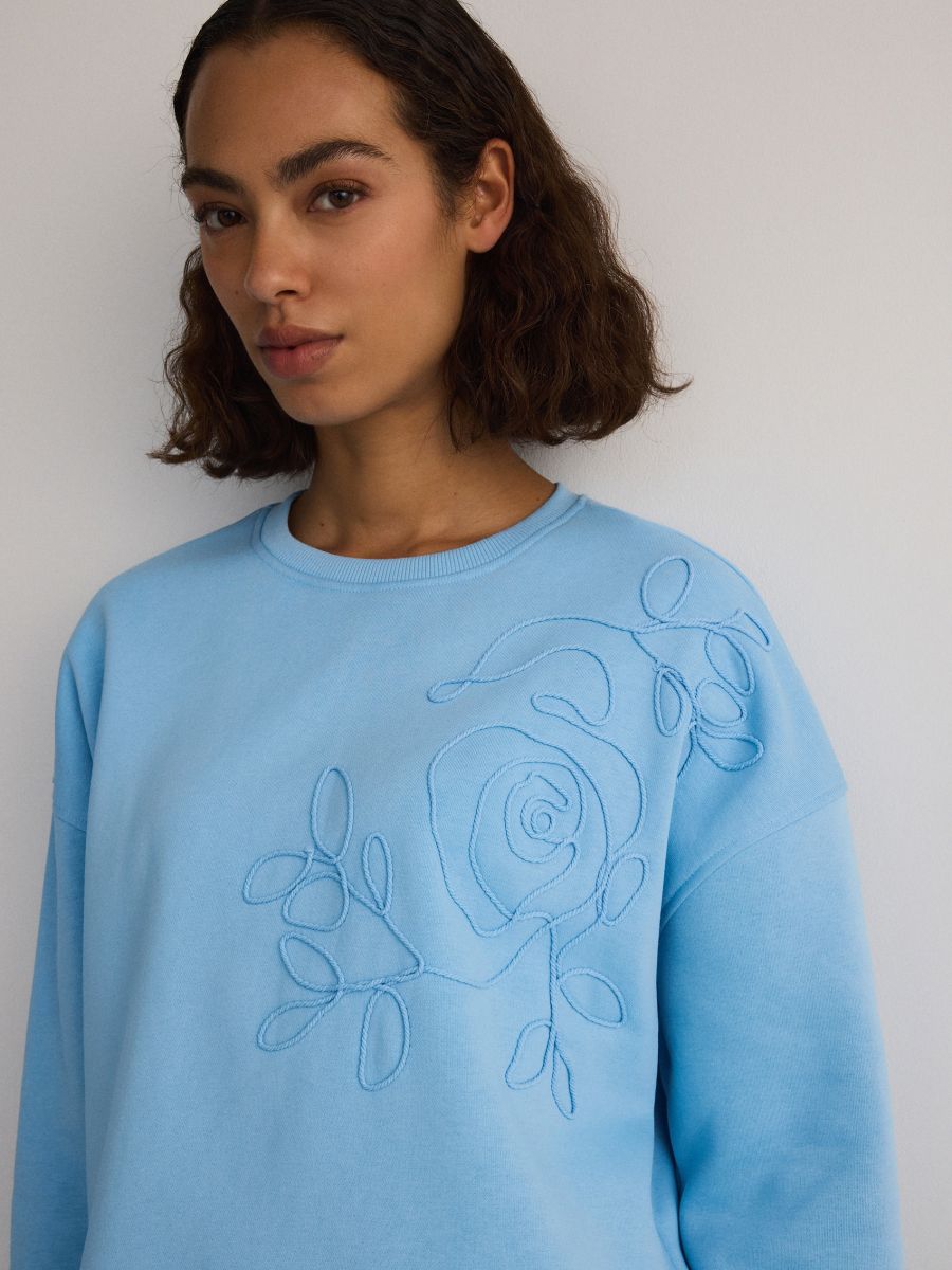 Sweatshirt mit Applikation - blassblau - RESERVED